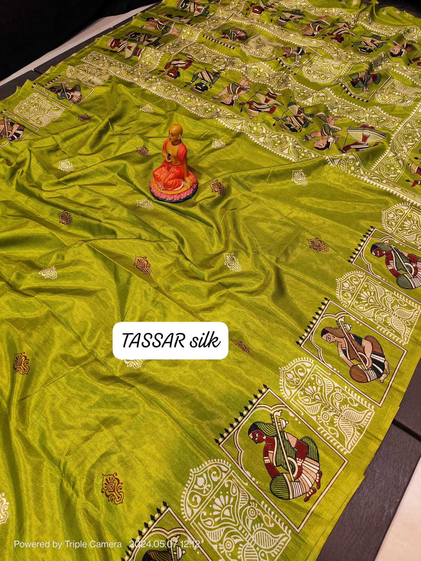 Semi Tussar Silk Saree with Matching Blouse Piece – Elegant Festive and Party Wear