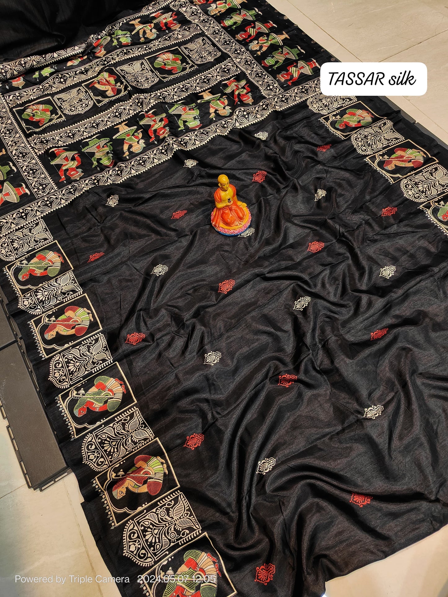 Semi Tussar Silk Saree with Matching Blouse Piece – Elegant Festive and Party Wear