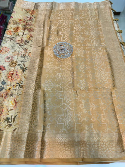 Georgette Silk Butti Saree with Rich Printed Pallu