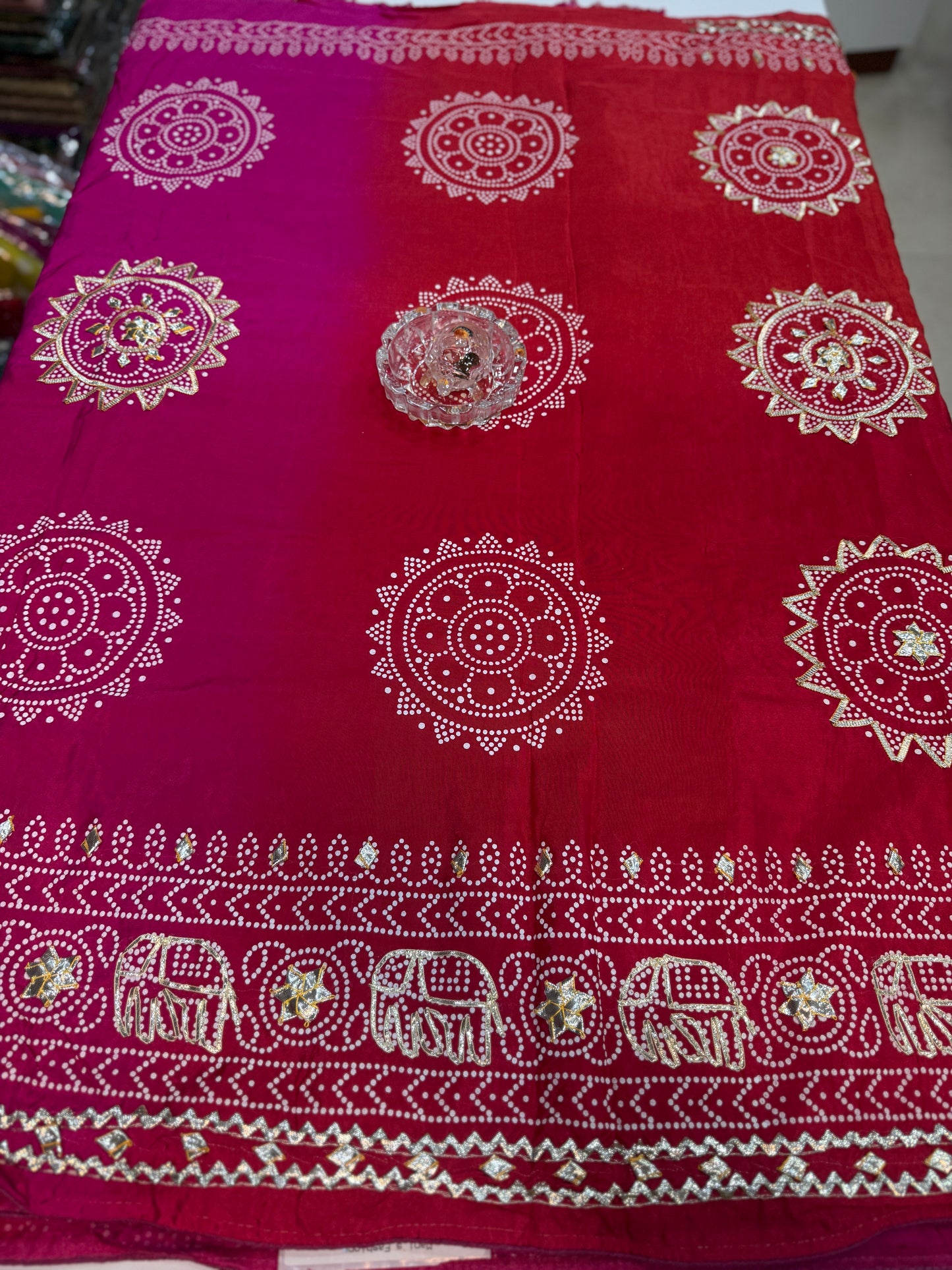 Pure Modal Silk Saree with Embroidered Border and Matching Blouse