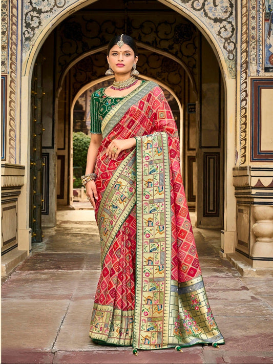 premium designer saree with traditional weaving and embroidered blouse – ethnic festive wear for women