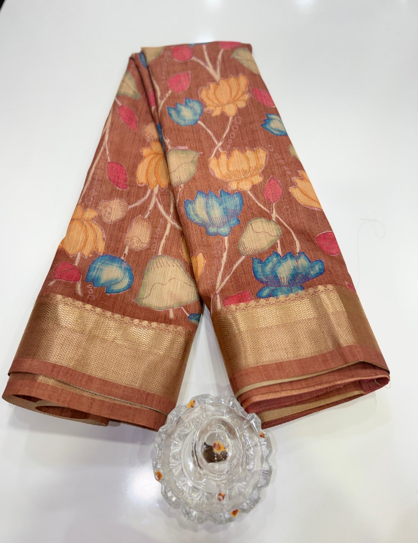 Tussar Art silk saree with handloom weaving and floral pattern for women