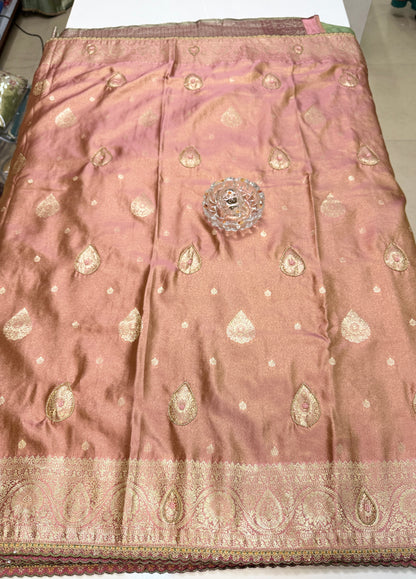 Premium Viscose Silk Saree with Heavy Embroidered Designer Blouse – Wedding and Bridal Wear