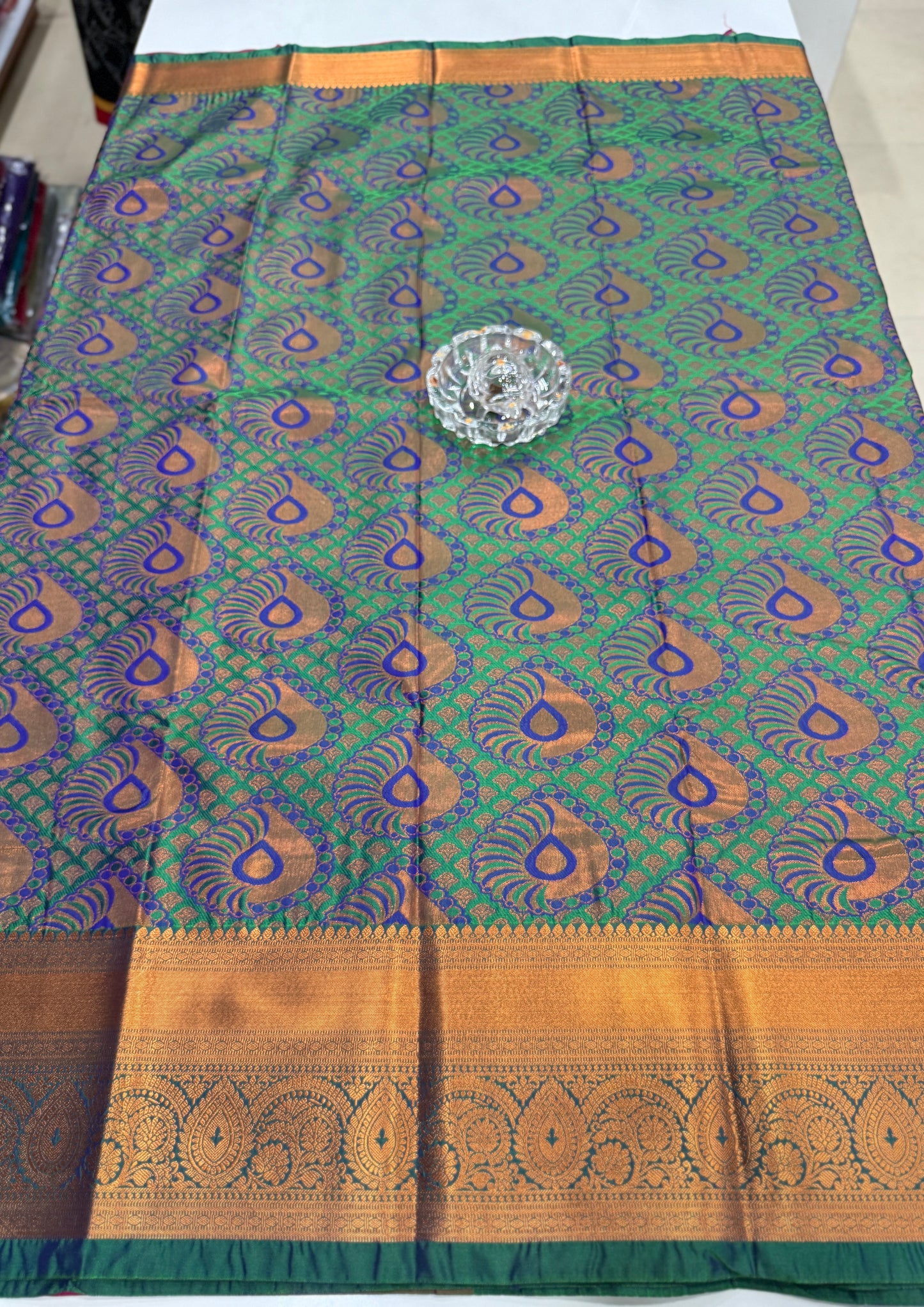 Bridal Soft Silk Saree with Jacquard Weaving & Contrast Border for Women
