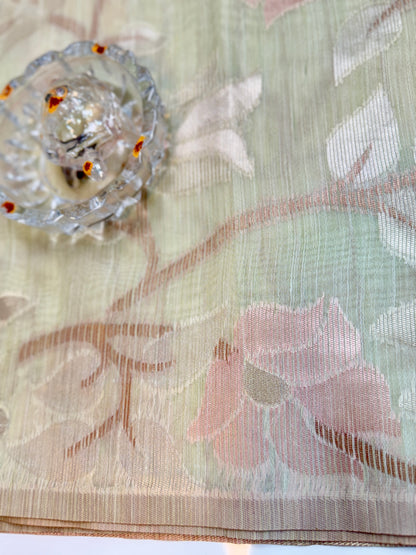 Jamdhani Cotton Saree with Zari Weave and Tassel Pallu – Pastel Festive Wear