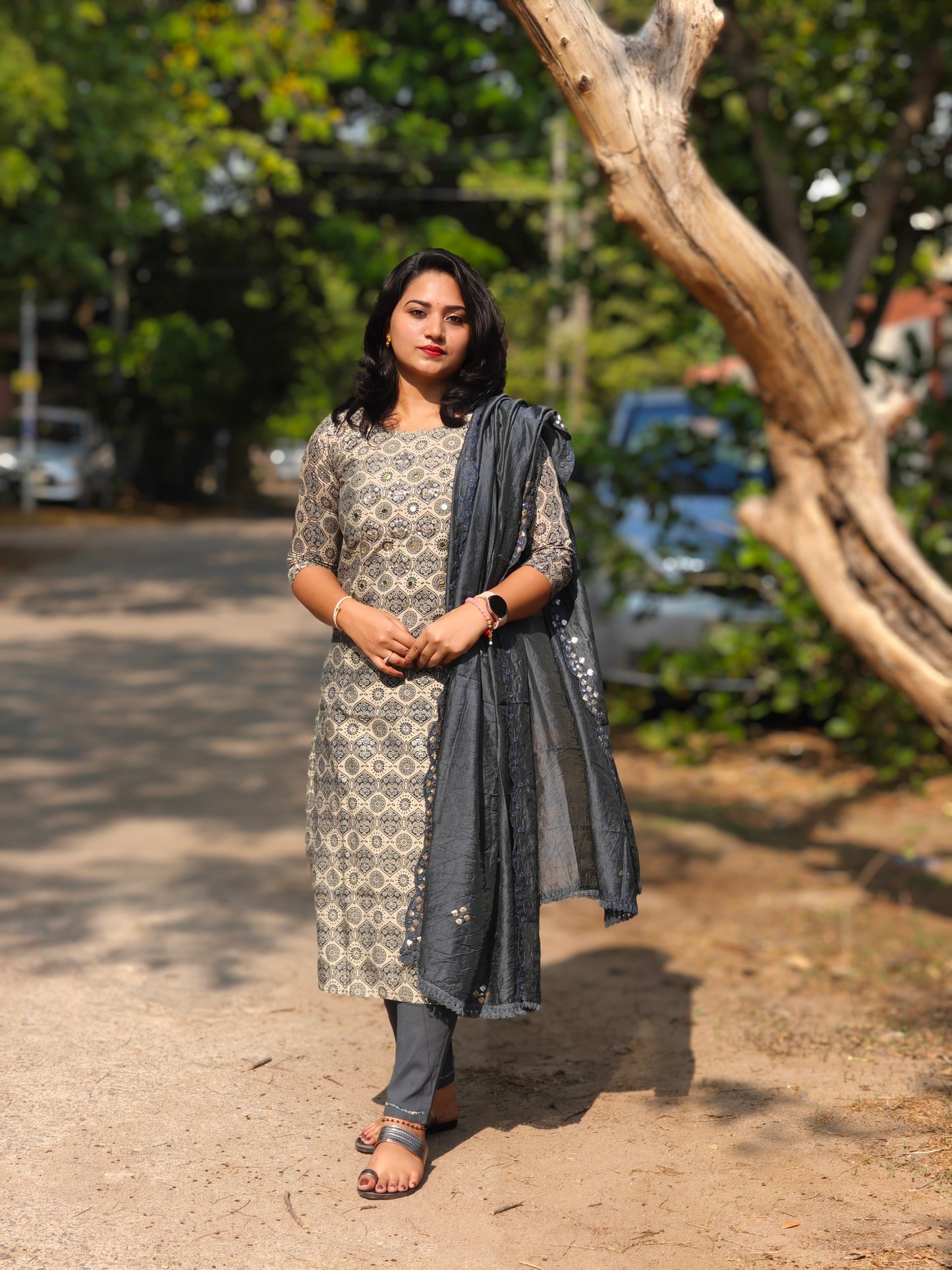 Handcrafted Modal Silk Kurti with Pant & Heavy Work Dupatta – Sizes M to 3XL