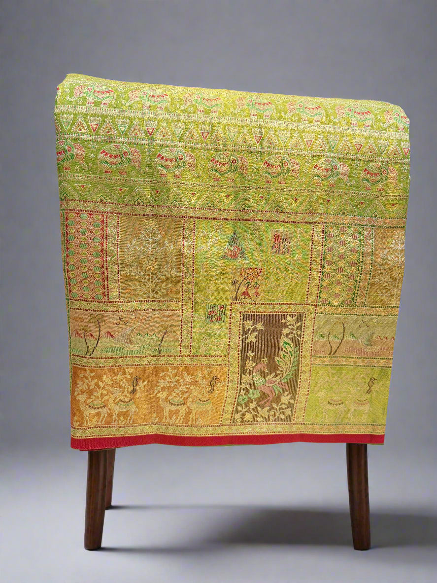 Handloom Edge-to-Edge Silk Saree with 2 Gram gold Zari Weaving – Kanchipuram Bridal Saree