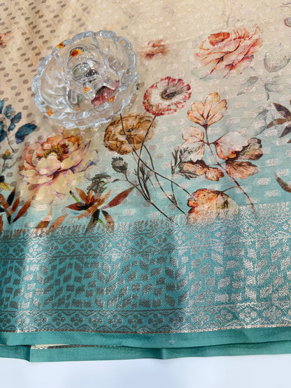 Georgette Silk Butti Saree with Rich Printed Pallu