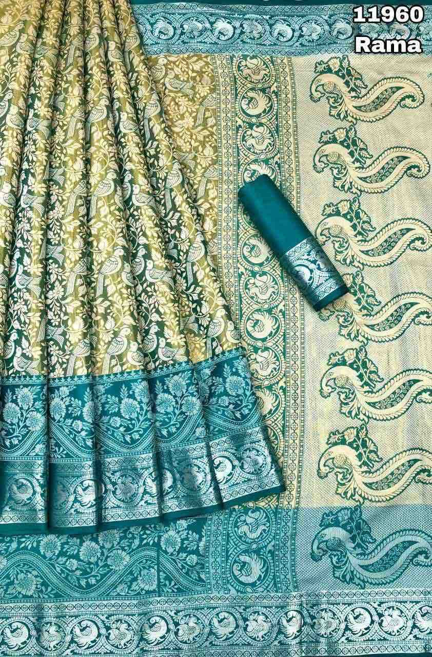 Kanjivaram Pattu Silk Saree with Pure Silver Zari Weaving, Contrast Border and Blouse for Women