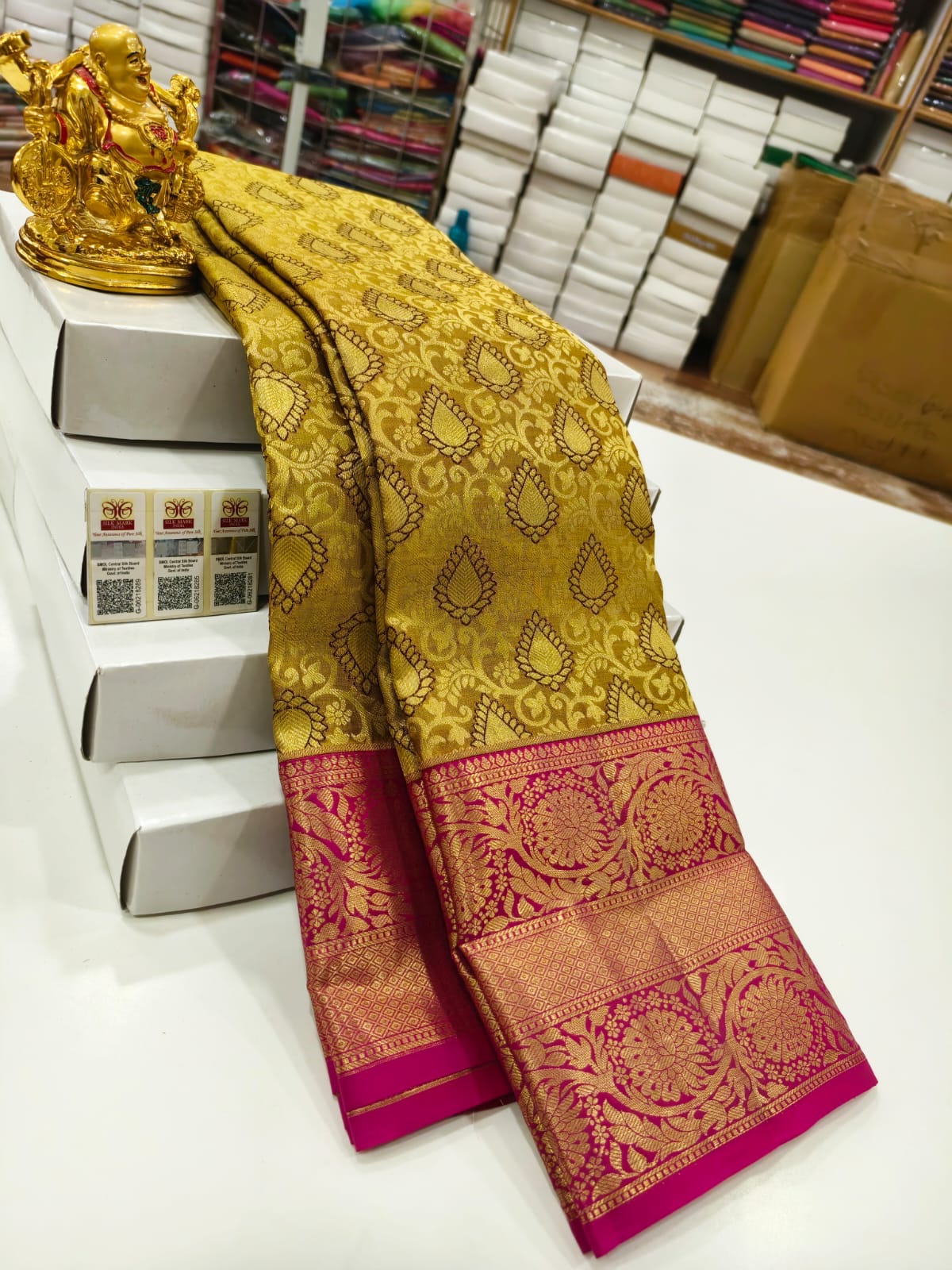 Pure Kanchipuram Wedding Silk Saree for Women – Handwoven with Zari Work, Bridal Special
