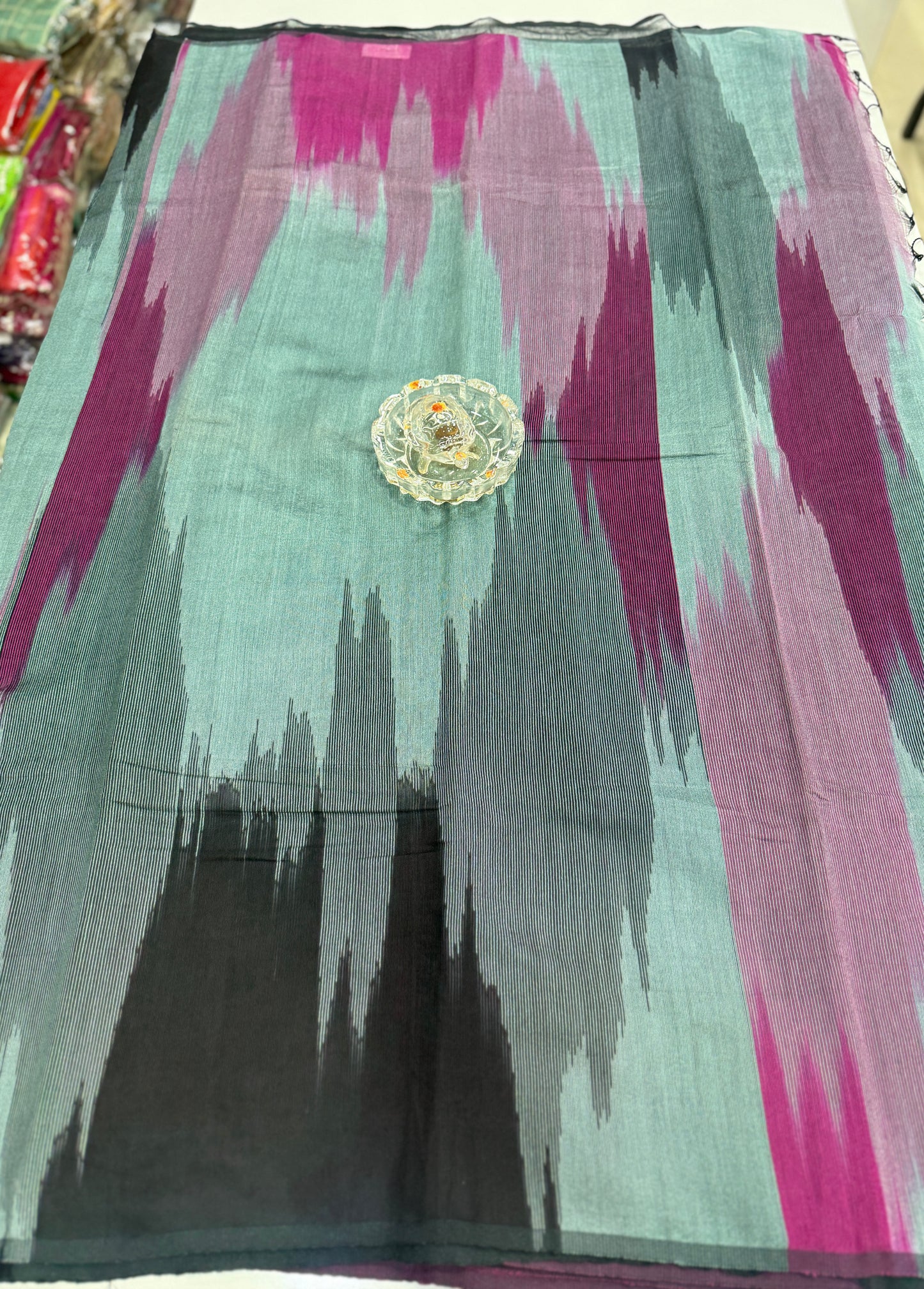 Ikat Kotki Cotton Silk Saree for Women with Matching Blouse Piece – Handwoven Traditional Design