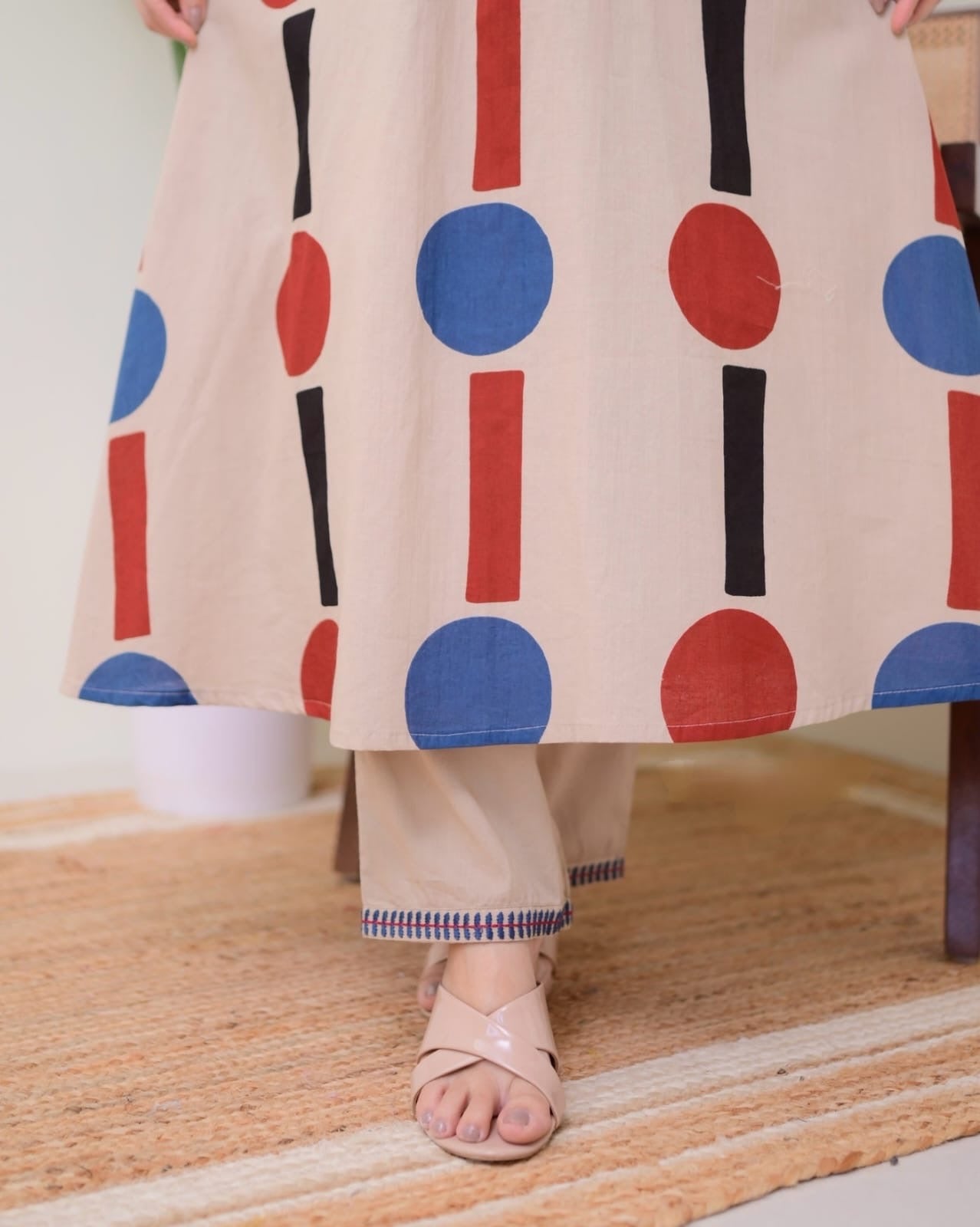 Embroidered Cotton Kurta Pant Set for Women – Soft Fabric & Delicate Detailing