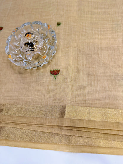 Munga Cotton Handloom Pichwai Saree for Women with Woven Border and Tassel Pallu – Soft Lightweight Traditional Wear