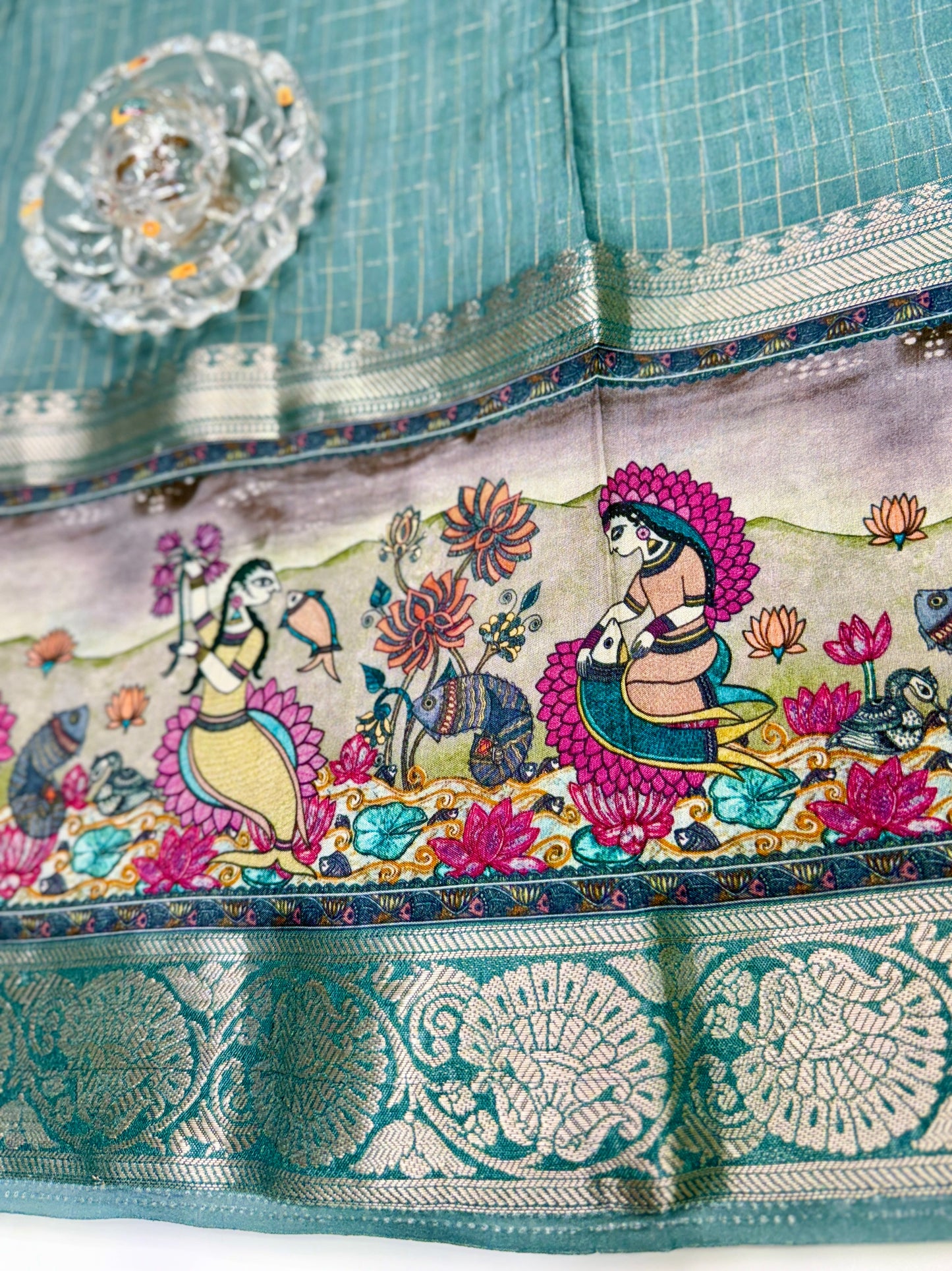 Russian Bentex Border Chittpallu Viscose Crepe Silk Saree with Zari Weaving – Festive Wear