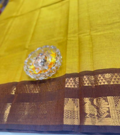 Chettinad Pure Cotton Saree with Zari Border – 80 Count, 20 Colours, 5.5m Length