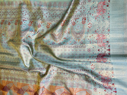 Pure Silk Handloom Saree with Elephant Motifs and Geometric Zari Weaving – Bridal & Festive Wear