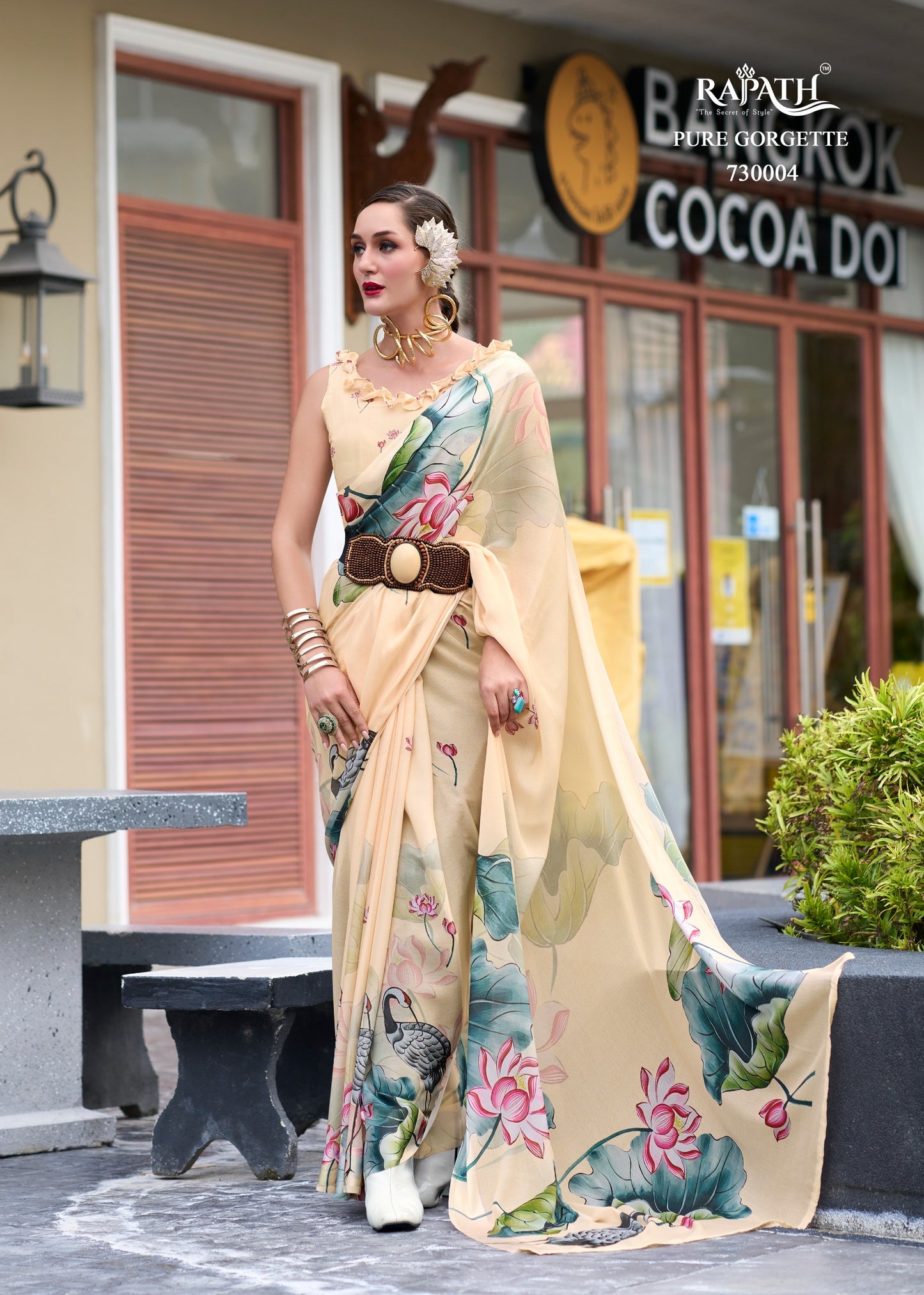 Pure Georgette Saree with Exclusive Digital Prints – Women’s Festive and Party Wear