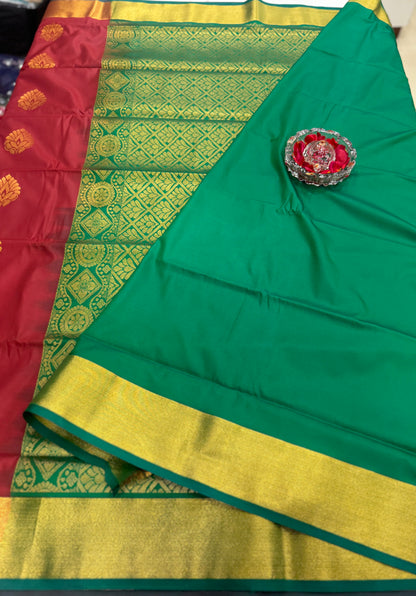 Kanchi Soft Silk Saree with Zari Weaving and Traditional Motifs – Wedding and Festive Wear
