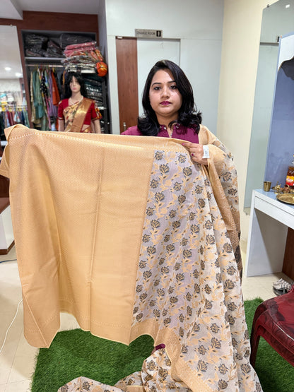 Kota Stripe Cotton Saree with Blouse Piece – Lightweight Traditional Saree for Women