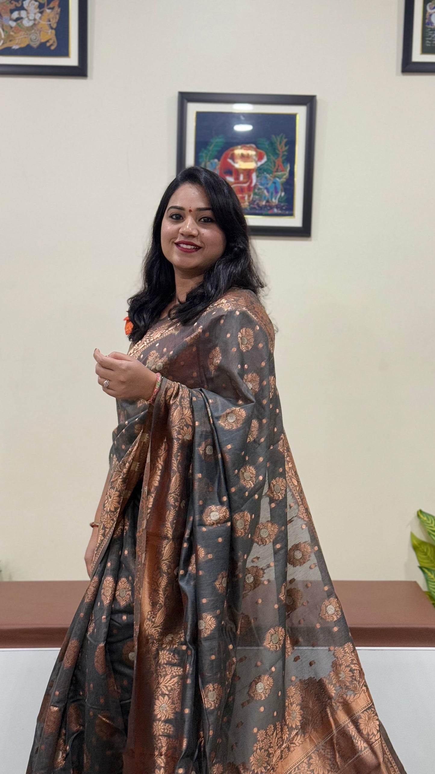 Semi-Chanderi Silk Woven Saree with Zari Border – Traditional Wear Saree for Women