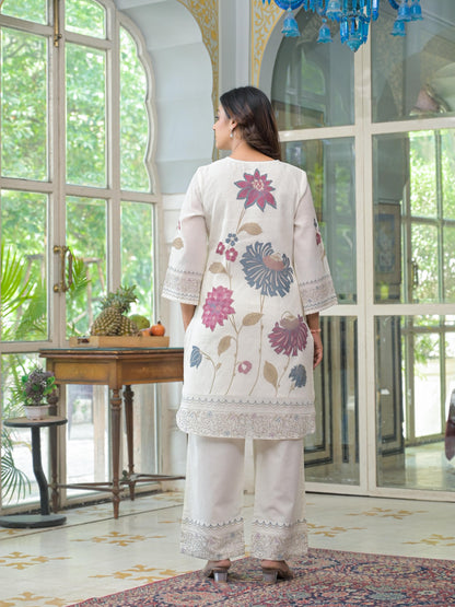 Linen-Cotton Co-Ord Set with Tailored Top and Bottom – Casual and Workwear Ethnic Set for Women (M to 3XL)