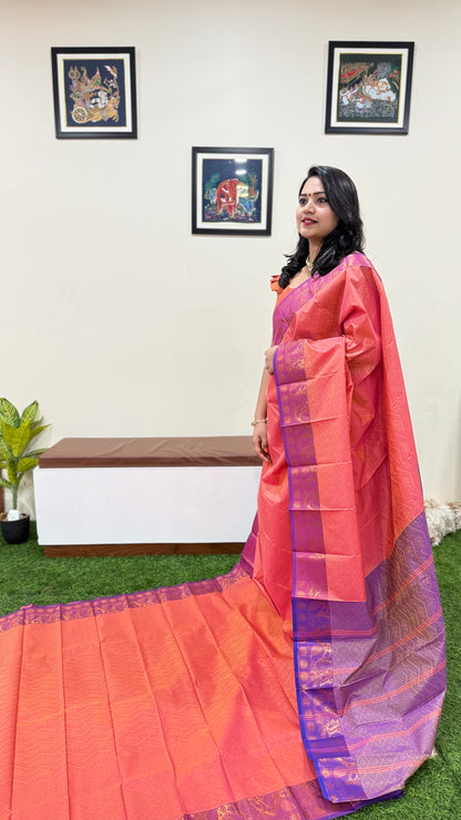 3D Emboss Soft Silk Saree with Contrast Chitt Pallu and Running Blouse – Art Silk Collection