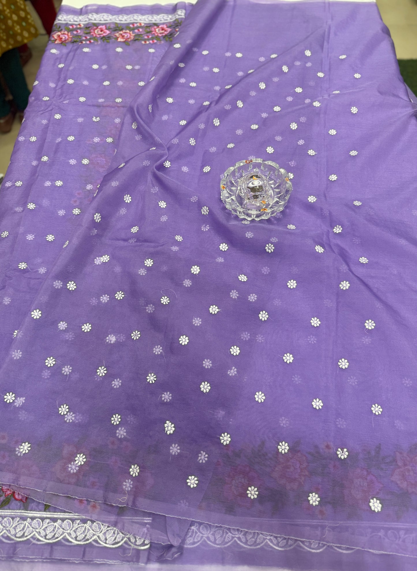 Banarasi Semi-Organza Saree with Embroidery and Fancy Border – Lightweight Festive Saree for Women