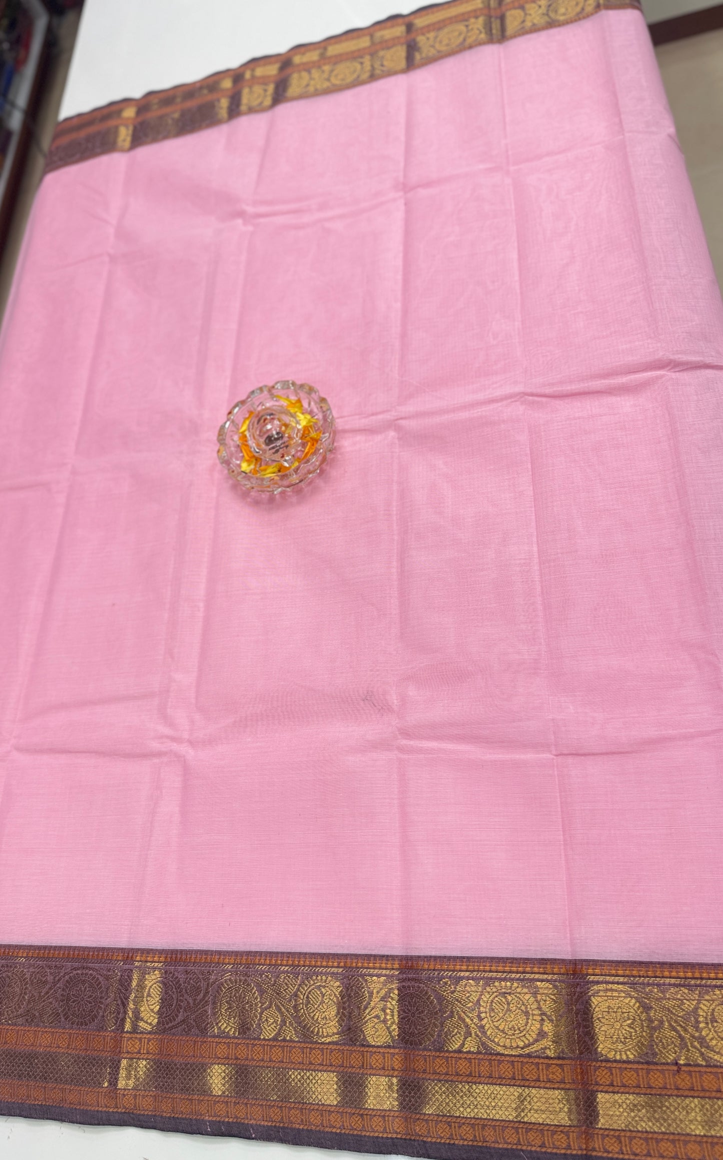 Chettinad Pure Cotton Saree with Zari Border – 80 Count, 20 Colours, 5.5m Length