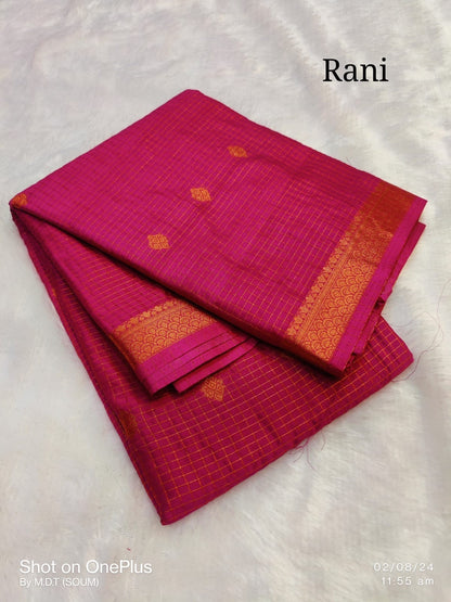 Mangalagiri Semi Pattu Saree with Blouse Piece for Women