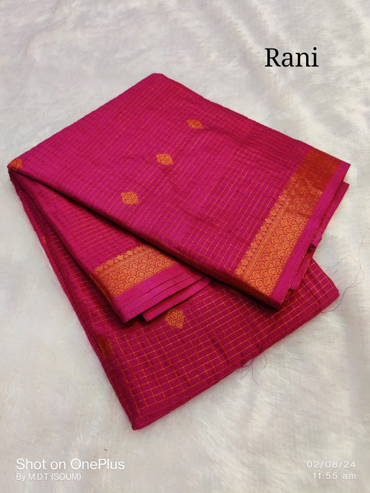 Mangalagiri Semi Pattu Saree with Blouse Piece for Women