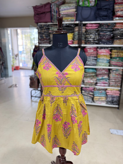 Women’s cotton 60x60 printed strappy mini dress / short tunic, M–3XL