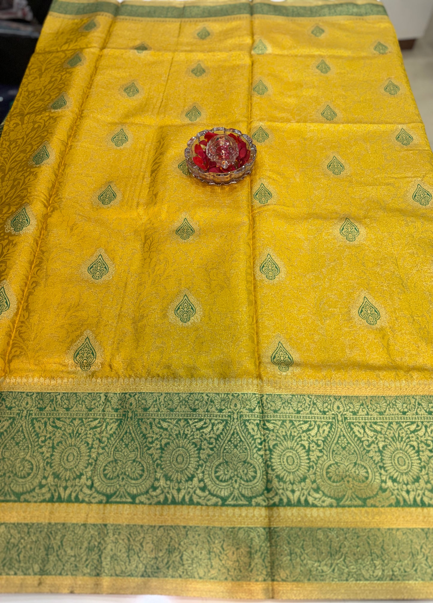 Pure Soft Silk Saree with Rich Zari Weaving and Multicolor Thread Work, Running Silk Blouse