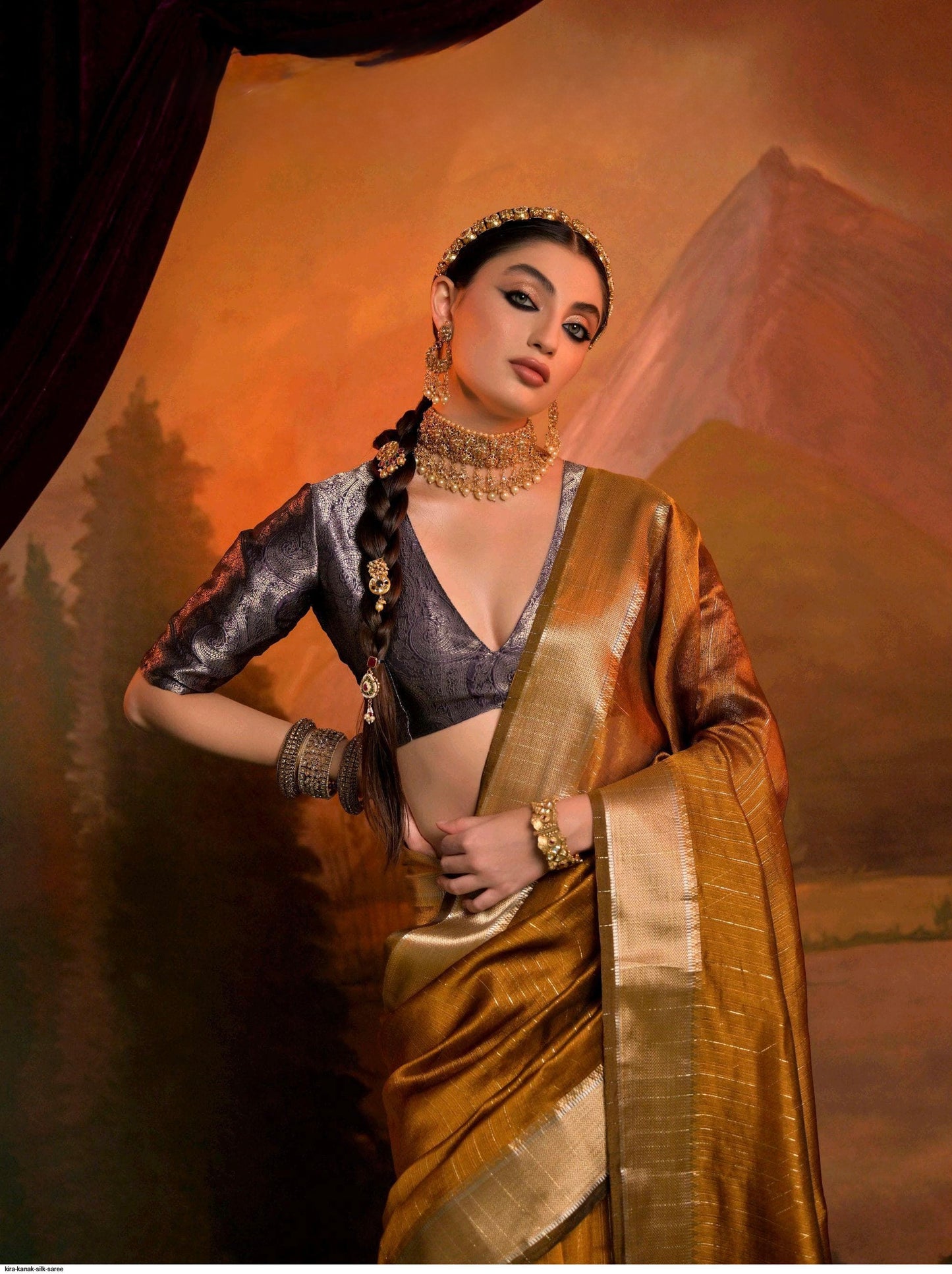 Premium moss sico silk with zari border – ethnic festive wear for women