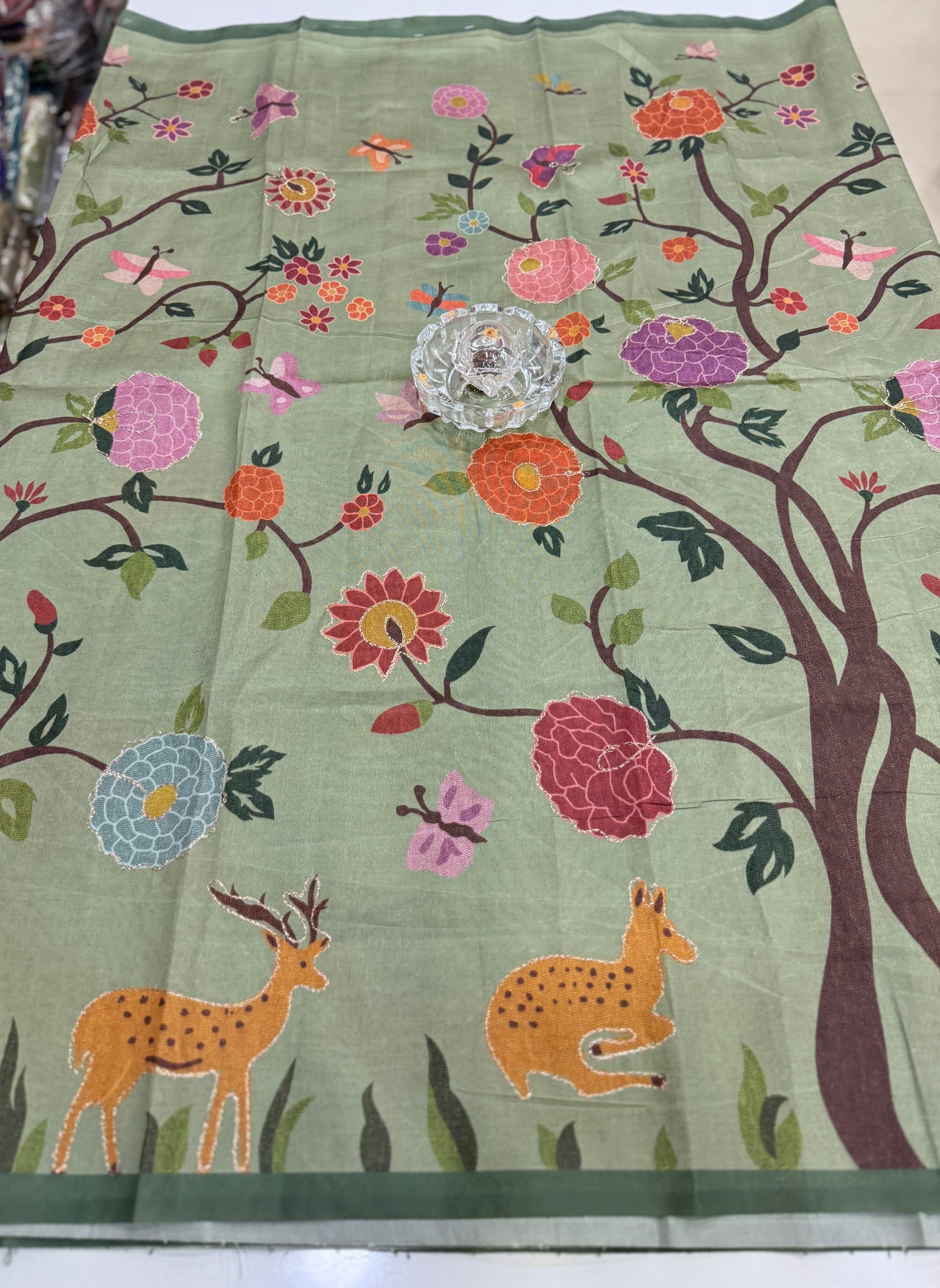 Assam silk saree for women with aari embroidery and paithani motifs, festive wear saree with blouse