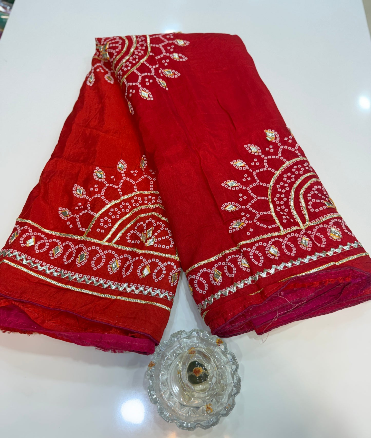 Pure Modal Silk Saree with Embroidered Border and Matching Blouse