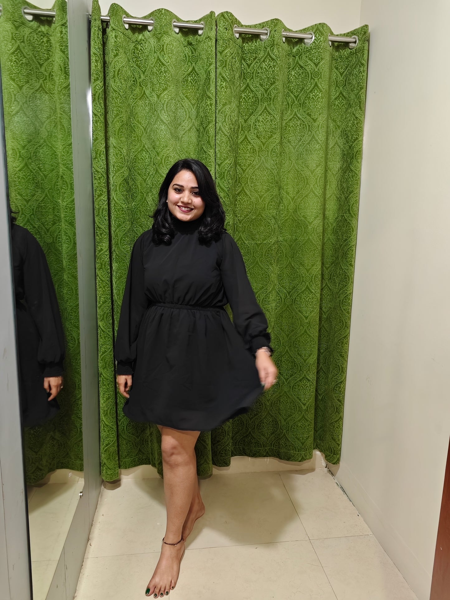 Premium Fox Georgette Suit with Designer Smoke Work on Neck and Sleeves – Women’s Stitched Outfit