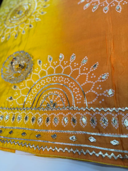 Pure Modal Silk Saree with Embroidered Border and Matching Blouse