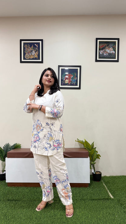 Women's Pure Cotton Flex Co-ord Set with Digital Print for Summer Wear