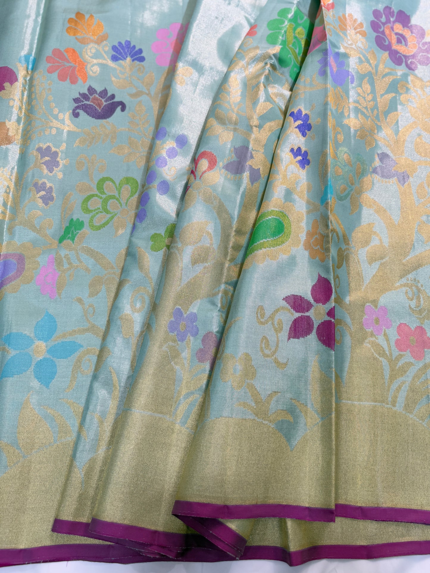 Handloom Kalamkari Pure Silk Saree with 2 Gram gold Zari Border – Women’s Wedding & Festive Wear