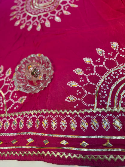 Pure Modal Silk Saree with Embroidered Border and Matching Blouse