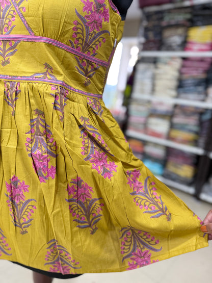 Women’s cotton 60x60 printed strappy mini dress / short tunic, M–3XL