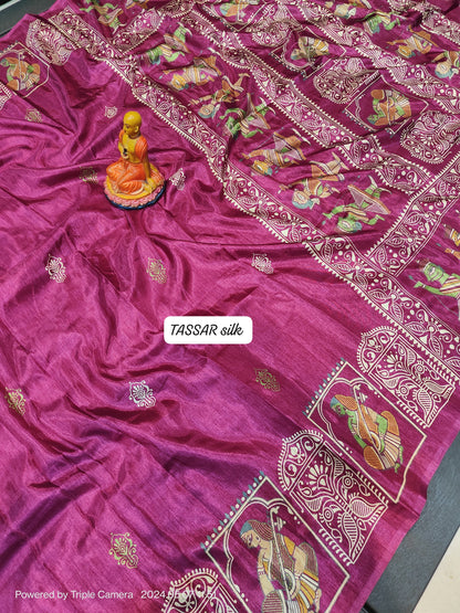 Tussar Silk Saree with Blouse Piece – Women’s Festive and Traditional Wear