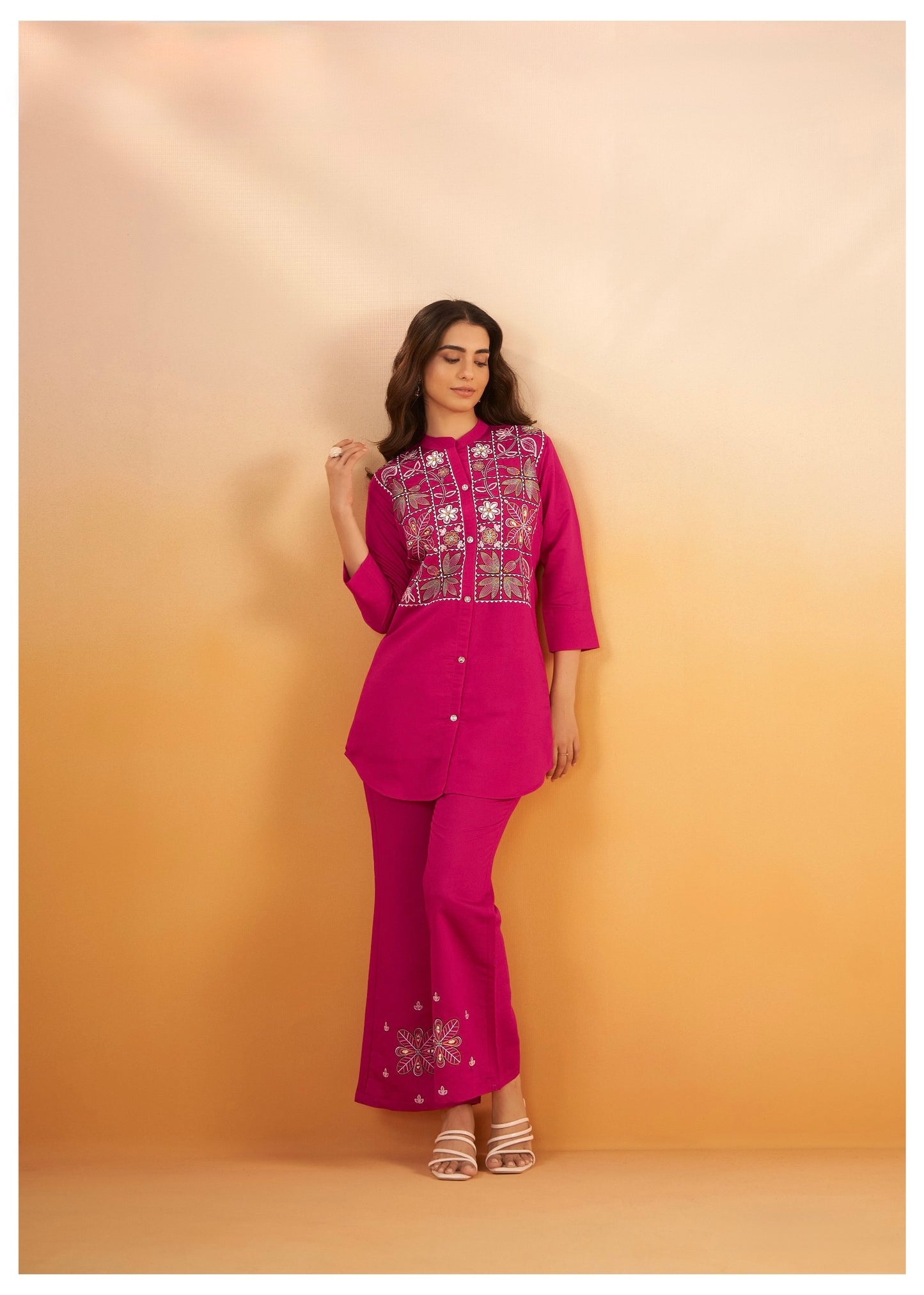 Women's Viscose Silk Co-ord Set with Elegant Work