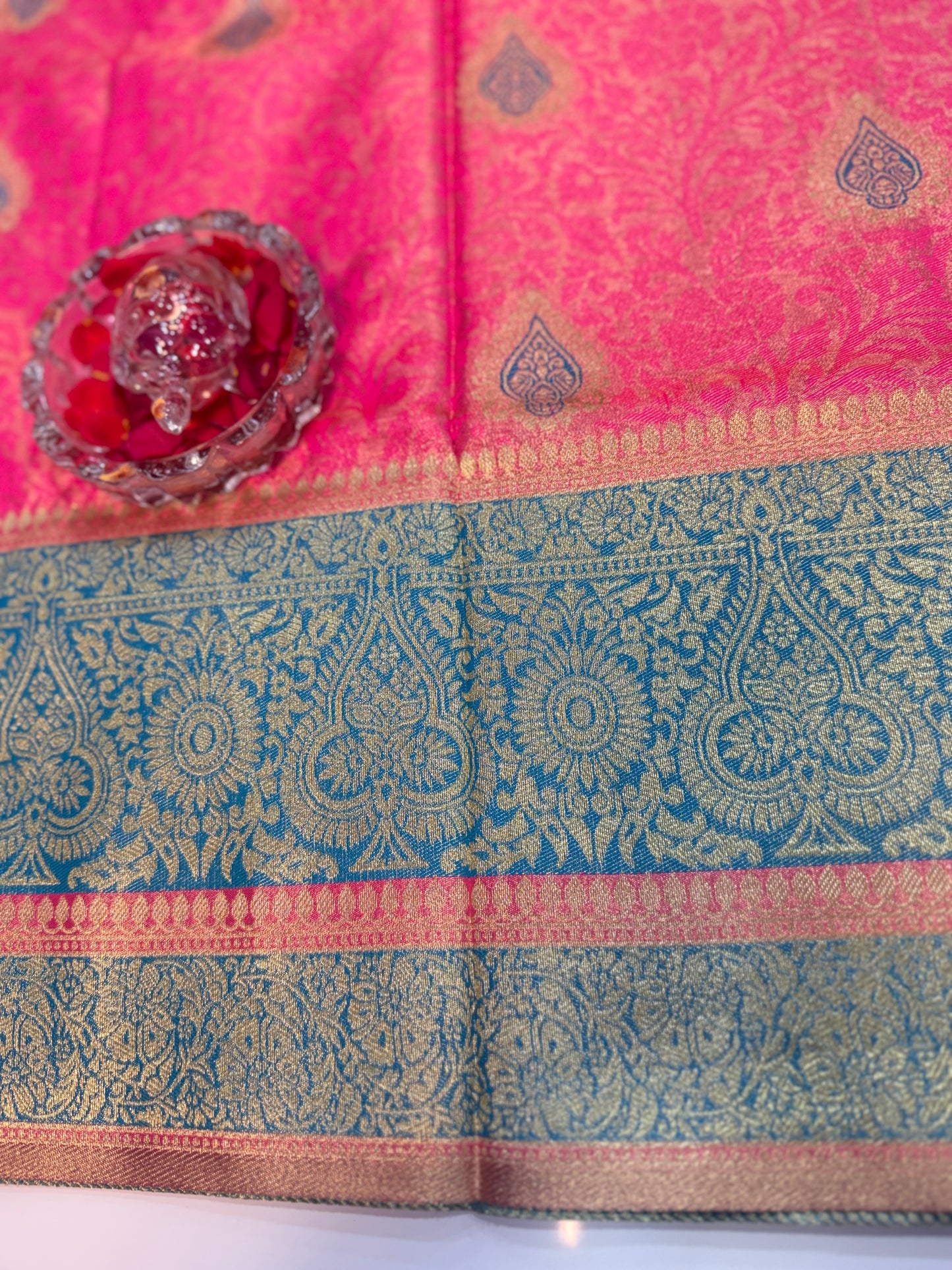 Pure Soft Silk Saree with Rich Zari Weaving and Multicolor Thread Work, Running Silk Blouse