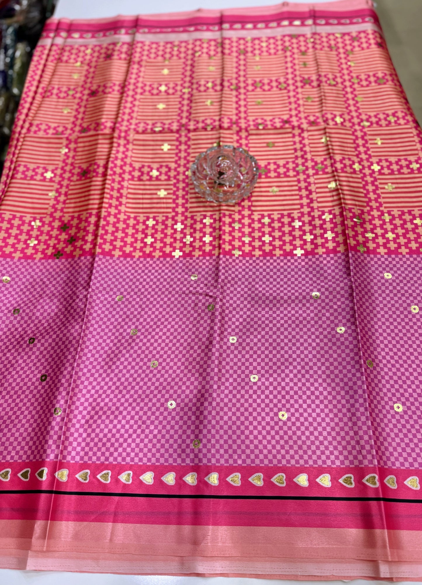 Japan satin saree for women with position print pallu and blouse, soft satin printed saree for festive and casual wear