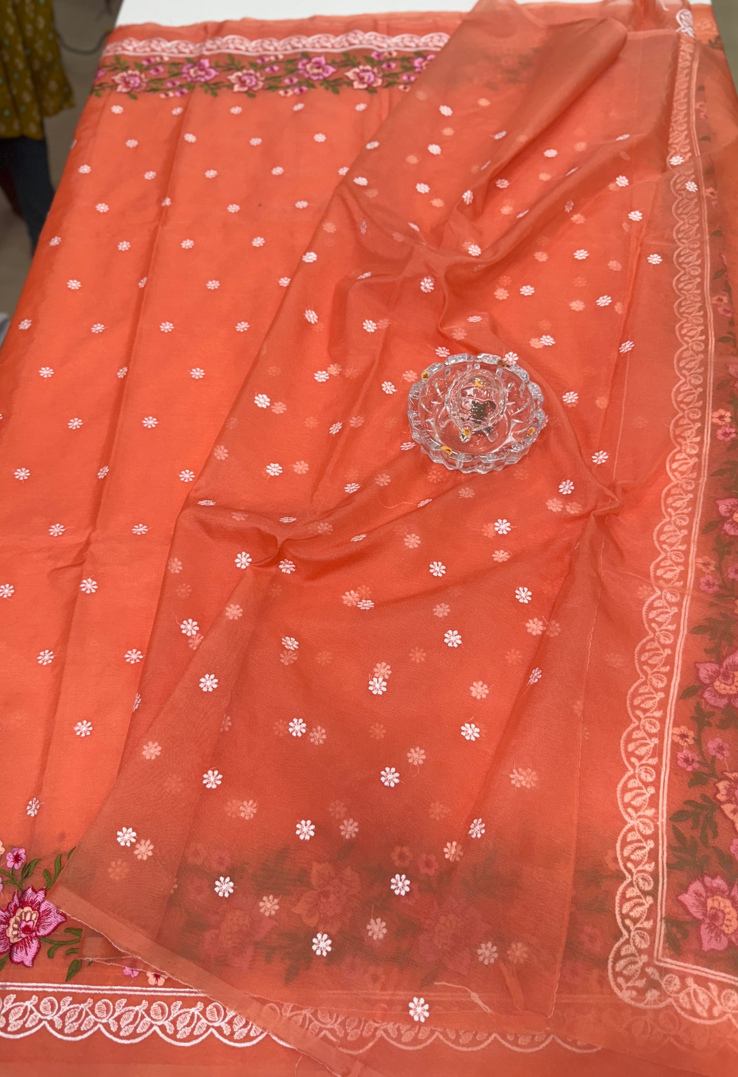 Banarasi Semi-Organza Saree with Embroidery and Fancy Border – Lightweight Festive Saree for Women