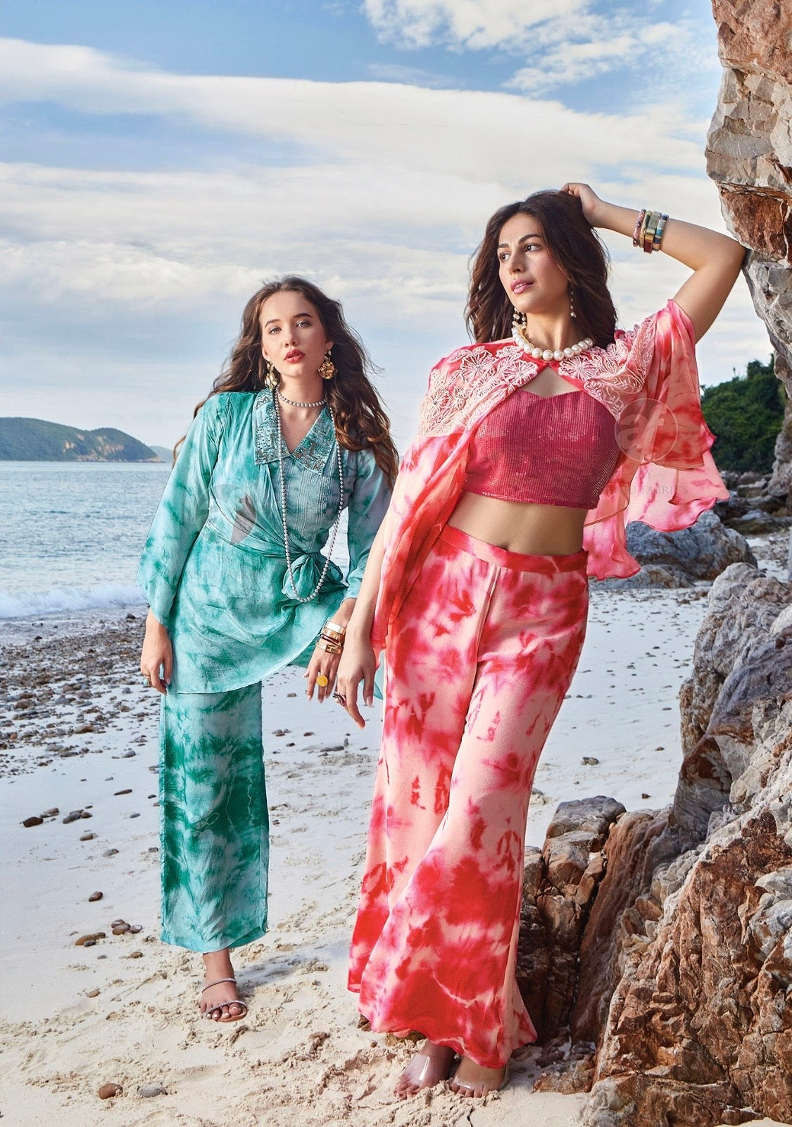 Smokey Designer Dress for Women in Georgette, Chinon & Crepe with Handwork and Tie-Dye Finish