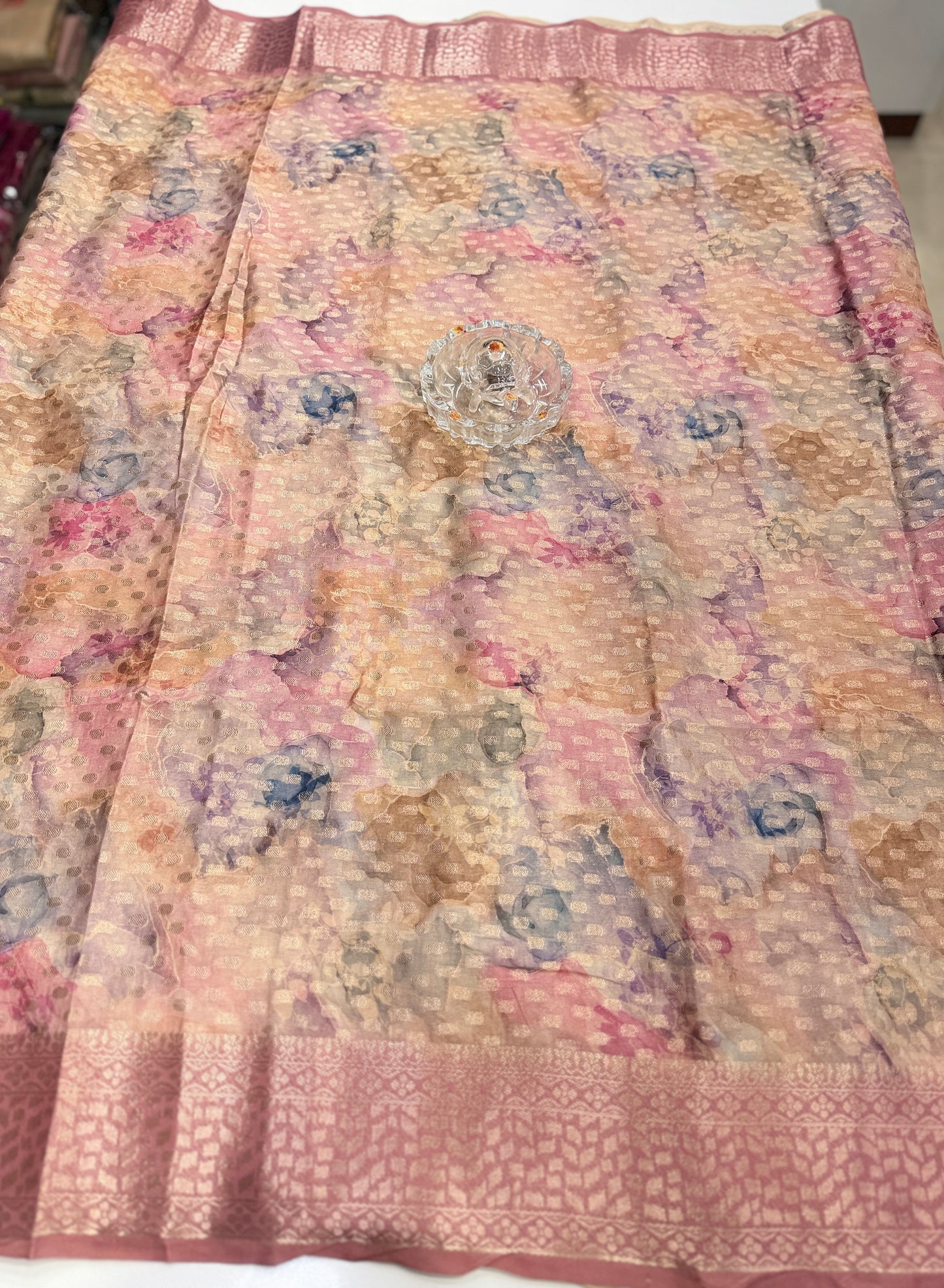 Georgette Silk Butti Saree with Rich Printed Pallu