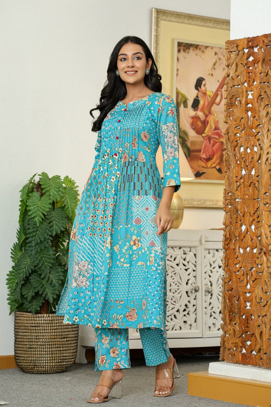 Premium Cotton Kurta Pant Set for Women with Elegant Detailing Work