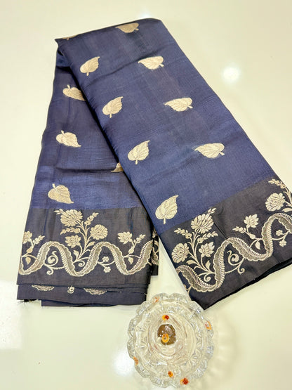 Pure Handloom Banarasi Raw Mango Silk Saree with Kaduwa Resham Zari and Silk Mark Certified Blouse